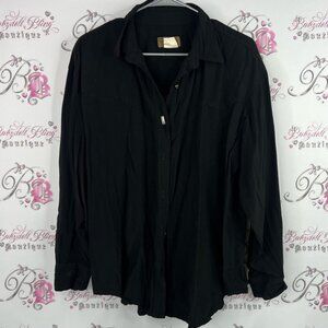 Zecuda Button down Black shirt long sleeves lammies western wear shirt